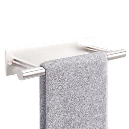 NearMoon Self Adhesive Hand Towel Holder/Towel Ring, Stainless Steel Hand Towel Bar Rustproof Stick on Wall-Towel Rack for Bathroom/Kitchen, Sticky and Wall Mounted (1, Brushed Nickel)