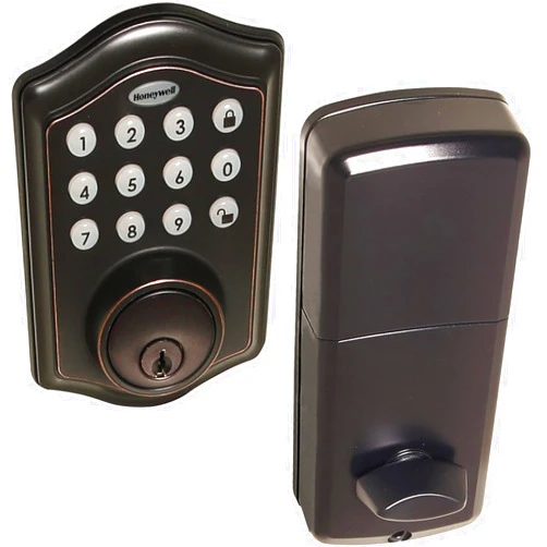 Honeywell Safes & Door Locks - Keyless Entry Door Lock with Smart Electronic Keypad Deadbolt - Easy Installation & 50 Different Pin Codes - Auto Lock - Oil Rubbed Bronze - 2.9 x 2 x 6.2 in - 8712409