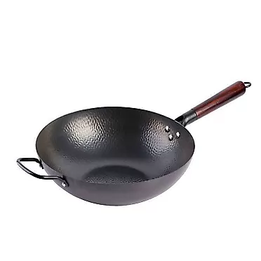 Gibson Home Stargaze Carbon Steel Flat Bottom Wok, 13-Inch, Hammered 13-Inch Hammered