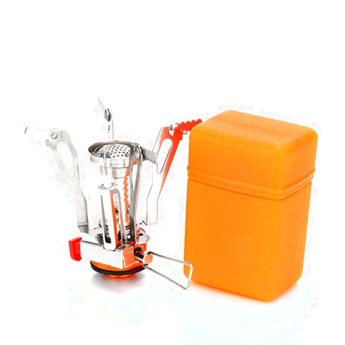 KWZG19 Portable Camping Stoves, Ultralight Backpacking Stove,Foldable Outdoor Cookware Tool for Camping Hiking Cooking Trekking, One Piece Fuel Burner with Piezo Ignition