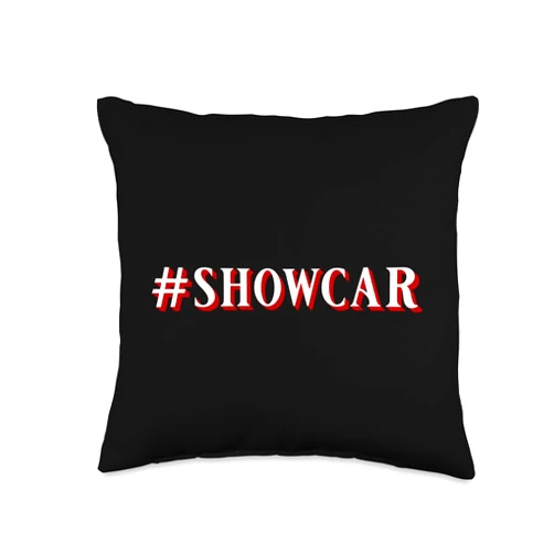 Visit The Hot Rods # showcar-Vintage Hot Rod Throw Pillow, 16x16, Multicolor