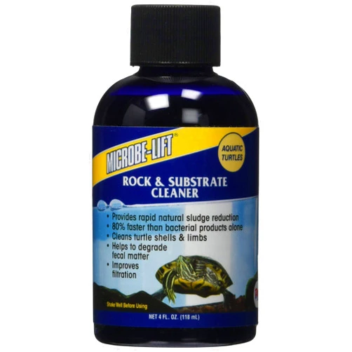 MICROBE-LIFT Rock and Substrate Cleaner for Aquatic Turtle Aquarium Environments, Clarifies Tank Water, Degrades Fecal Matter, 4oz
