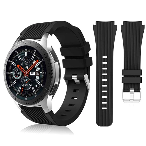 HSWAI Compatible with Samsung Galaxy Watch 46mm Bands/Gear S3 Frontier, Classic Watch Bands/Galaxy Watch 3 Bands 45mm, 22mm Soft Silicone Bands Bracelet Sports Strap for Men & Women.