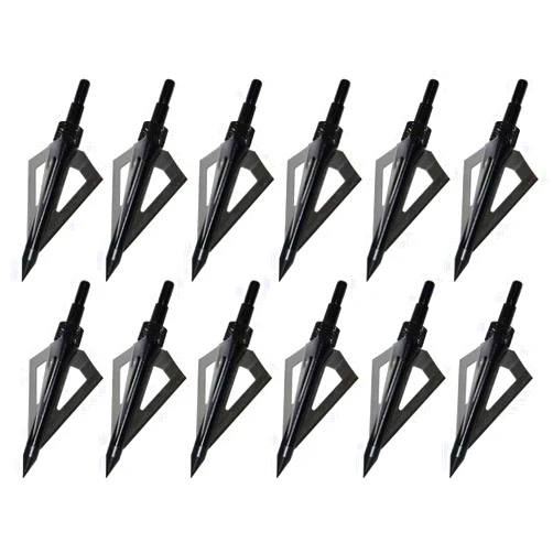 Sinbadteck Hunting Broadheads, 12PK 3 Blades Archery Broadheads 100 Grain Screw-in Arrow Heads Arrow Tips Compatible with Traditional Bows and Compound Bow