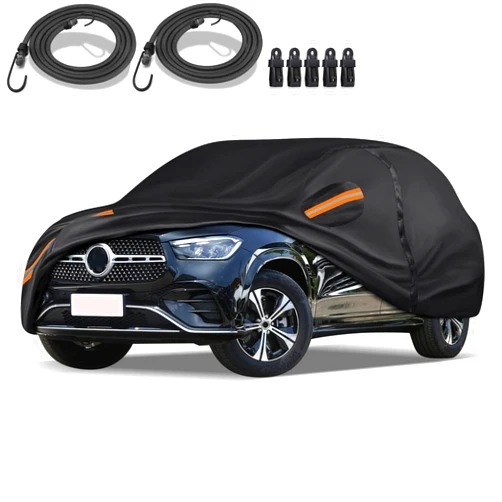 QUYDDC Special Full Car Cover Fit for 2006-2024 MERC-edes Benz ML/GLE Series, Ultra Heavy 600D Oxford Cloth, All-Weather Protection Summer Sun Exposure and Winter Snow Rain Dust UV, Black