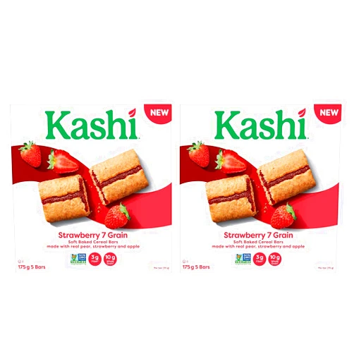 Cereal Bars Kashi Strawberry 7 Grain Soft Baked Cereal Bars, 175g/6.2 oz., 2-Pack Imported from Canada