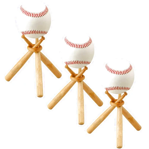 TIHOOD Baseball Stand Holder Wooden Base Ball Stand Display Holder