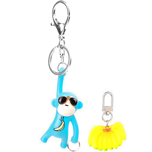 YGMONER Cool Monkey Banana Keychains Car Keys Holder Backpack Pendant Charm