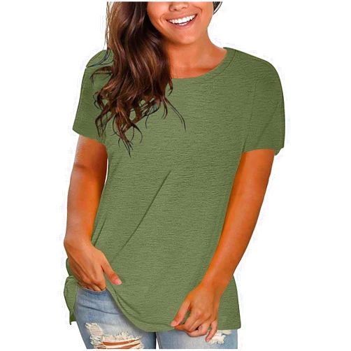 LRMQS Summer Tops for Women 2024 Plus Size Fashion Casual V Neck Short Sleeve T Shirts Comfy Trendy Ladies Blouse Tee