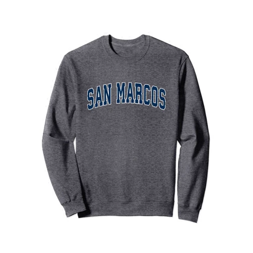San Marcos TX Retro Shirts & Gifts San Marcos Texas TX Vintage Sports Design Navy Design Sweatshirt