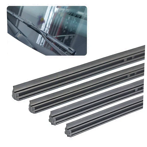 Yonput 4 Pieces Car Windshield Bracketless Wiper Rubber Filler Strip, 34 Inches Car Size Adjustable Wiper Substitution Rubber Strip, Suitable for Car Front Rear Windshield, Doors, Windows (Black)