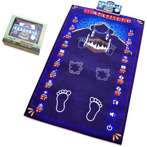 Urns Foldable Smart Intelligent Muslim Prayer Rug - Electronic Islamic Prayer Carpet Mat,Adult/Kids Muslim Prayer Rug,with Worship Step Guide for Kids Toddlers Easy to Clean (A)