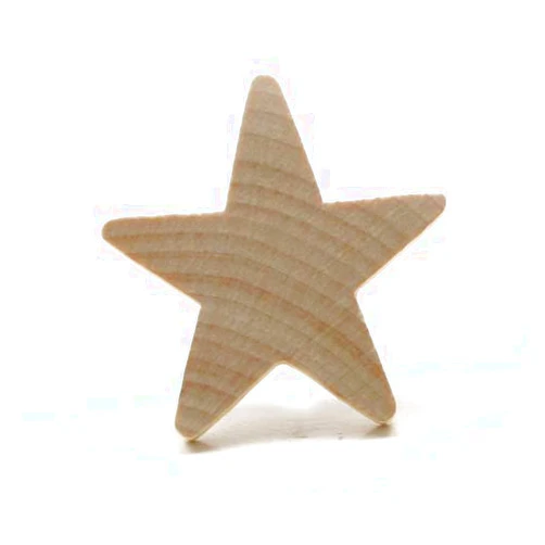 Unique Wood Shapes Mylittlewoodshop Package of 6 - Star - 1-1/2 inches and 3/16 inches Thick Unfinished Wood (WW-C06318)