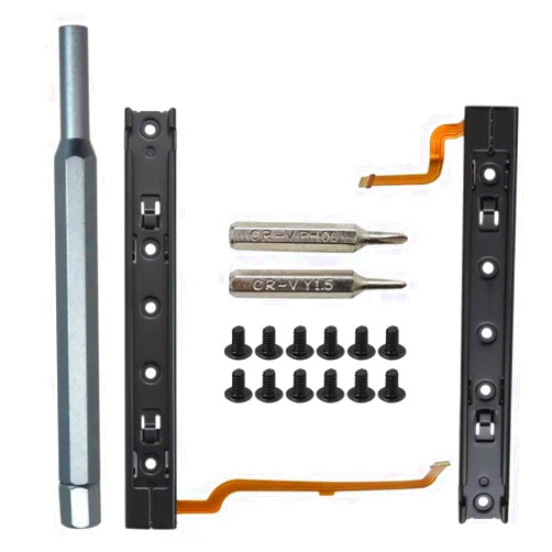 WELURE Repair Tool with Screw Kits - Replacement Right and Left Slide Rail with Flex Cable Fix Part for Nintendo Switch Console NS Rebuild Track
