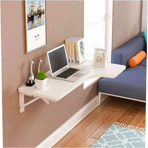 RXBFD Corner Folding Computer Table,Wall-Mounted Drop Leaf Table, Double Support Side Table Study Table Kitchen Fold Down Workbench
