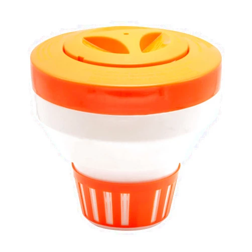WWD Pool Chlorine Floater for 3 inch Tablets, Floating Chlorine Dispenser Larger Capacity Adjustable Control Ring for Spas Hot Tub Water Park Indoor & Outdoor Swimming Pool(Orange)
