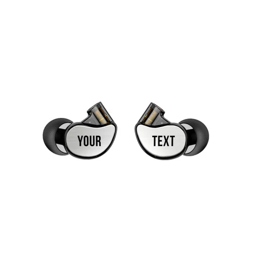 MEE audio M6 PRO 2nd generation Universal-Fit Noise-Isolating Musicians’ In-Ear Monitors with Custom-Engraved Text Metal Plates (Smoke)