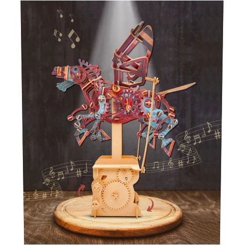 Ilo iló 3D Puzzles for Adults, DIY Mechanical Wooden Puzzle Model Kit for Adults & Teens, Building Sets for Kids 14+, Music Box Not Included, STEM Toys Brainteaser, Unique Gift, Decor, Steampunk Pegasus
