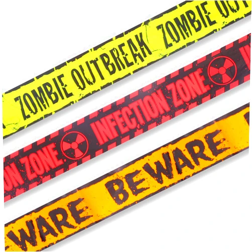 Babigo Halloween Caution Tape - Zombie Posters Pack, Beware Zombie Fright Tape Bundle for Zombie Party or Halloween Party