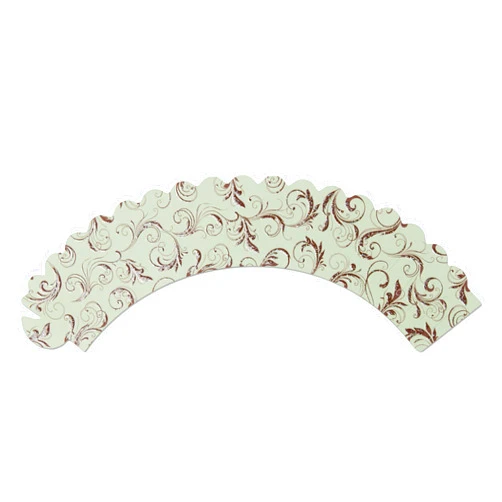 EuroQuest Imports Deco Cupcake Wraps with Vines Design, Green, 12-Pack