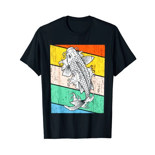 Funny Fishing Hobby Fishermen Fish Lover Gag Gift Vintage Koi Fish Japanese Art Funny Carp Asian Japan Lovers T-Shirt