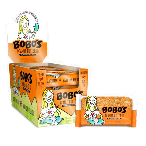 Bobo's Oat Bars, Peanut Butter, 3 oz Bar (12 Pack), Gluten Free Whole Grain Snack and Breakfast Bar