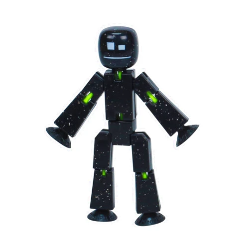 Zing StikBot Single Pack - Includes 1 StikBot - Collectible Action Figures and Accessories, Stop Motion Animation, Ages 4 and Up (Solid Black Sparkle)