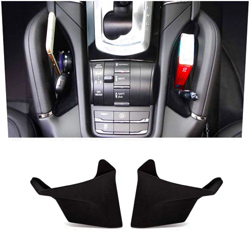 ITrims for Porsche Cayenne 2011-2018 Car Accessories Interior Car Center Console Seat Side Storage Box Holder Organizer 2PCS (Black)