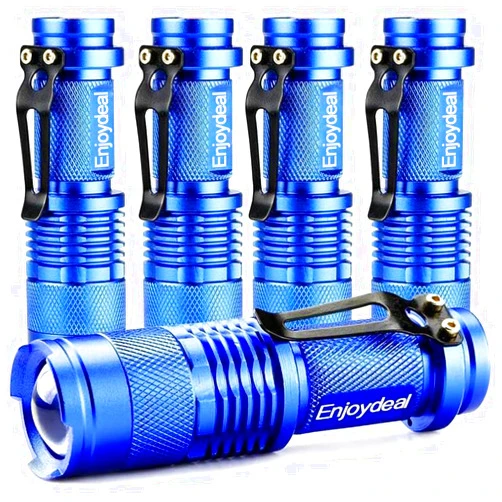 Enjoydeal Mini LED Flashlights 5 Pack Pocket Pen Flashlight Ultra Bright 350 Lumens Waterproof Zoomable Flashlight with 3 Mode for Kids Camping Cycling Hiking Emergency Torch Light