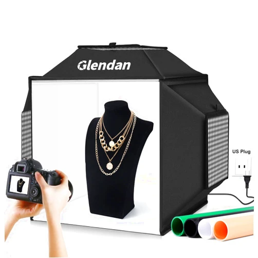 Glendan Upgrade Professional Portable Photo Studio Light Box with 1222 LED Lights, 20