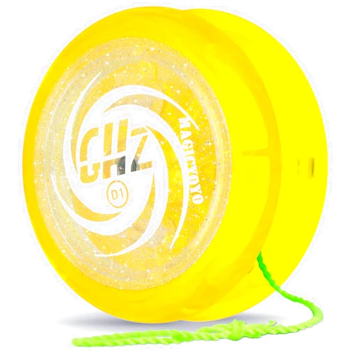 MAGICYOYO Toys Looping Yo-Yo, D1 Responsive Beginner Yoyo with Strings, Plastic Body and Great for String Tricks for Advance Players to Perform Like Pros + Extra 3 Strings -Glitter Crystal Yellow