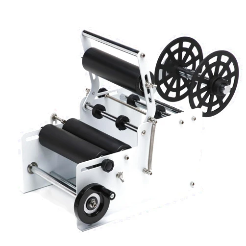 Sumeve Manual Bottle Labeling Machine, Bottle Label Applicator for Round Bottles (White)