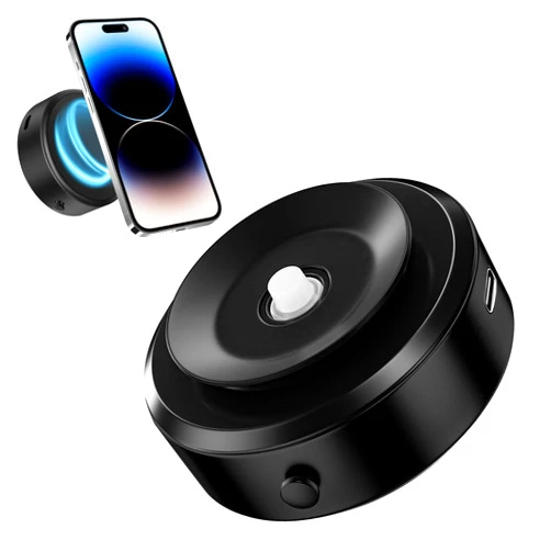 NWDEY Electric Vacuum Magnetic Suction Car Phone Mount, Strong Suction for Car Kitchen Mirro Gym Bath Shower & All Smooth Surface, Portable&Easy to use, Compatible with iPhone & Android (Black)