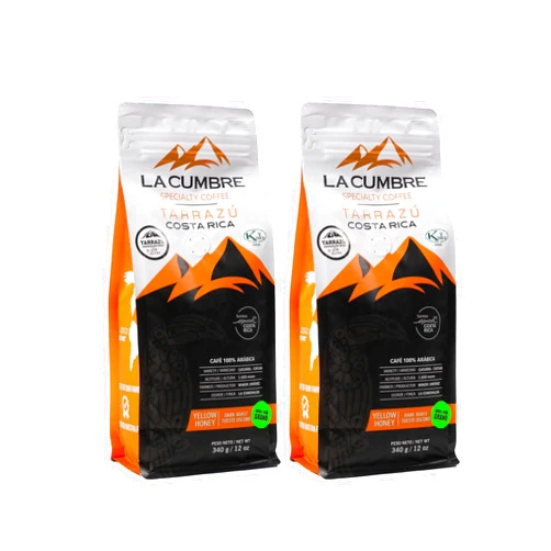 Geakv La Cumbre Specialty Coffee Whole Bean Medium Roast, Arabica Beans, Low Acid, Gourmet Whole Bean, Vegan, Kosher & Keto Friendly, Yellow Honey Process 12 oz, 2 Pack