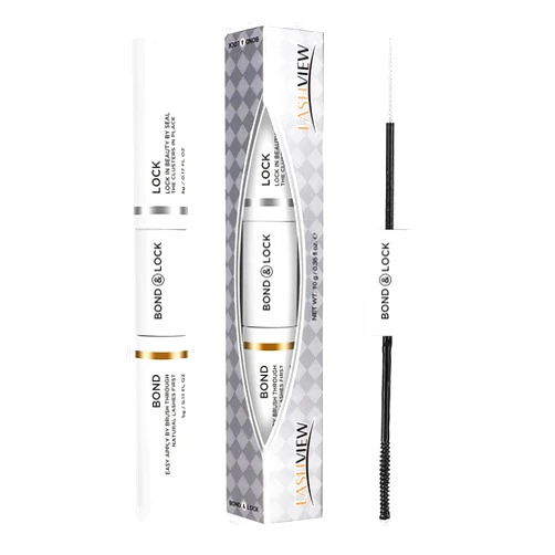 LASHVIEW Lash Bond and Seal, Cluster Lash Glue Strong Gentle Comfortable Lash Adhesive for All Day Wear Latex-Free Suitable for Sensitive Eyes Eyelashes Glue Waterproof