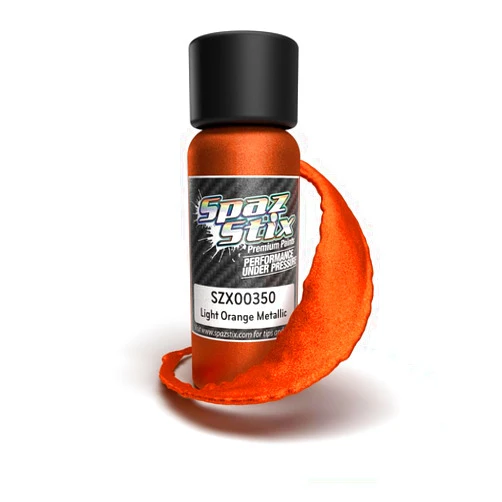 Spaz Stix Light Orange Metallic Airbrush Ready Paint, 2oz Bottle SZX00350