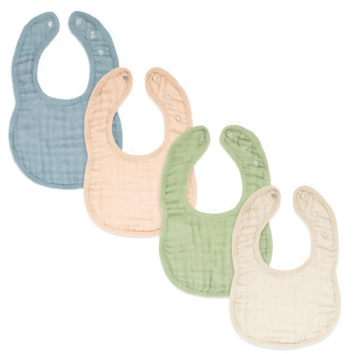 Comfy Cubs Muslin Baby Bibs, Drool Bibs, Adjustable with Easy Snaps, Teething & Drooling, Absorbent Bibs for Boys & Girls