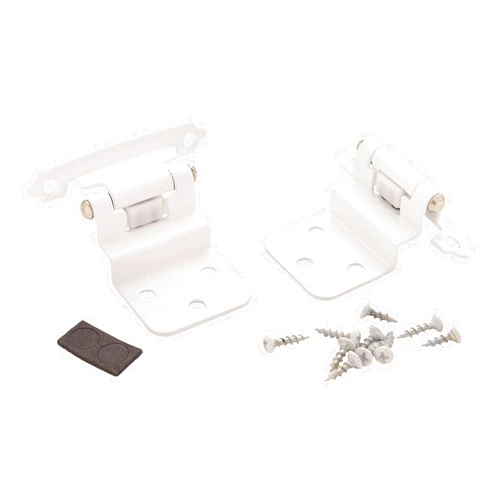 Amerock BPR7128W Self-Closing, Face Mount Hinge with 3/8in(10mm) Inset - White - 2 Pack