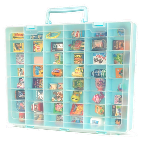 MYMOON HOME Plastic Toy Storage Case Compatible with Mini Brands Collector Toys, Miniverse, Shopkins, Real Littles, and LOL Surprise Series 1, 2, 3, 4, Collectible Compartments for Miniatures, Travel Friendly