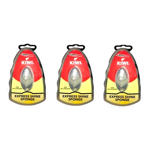 Kiwi Express Shoe Shine Sponge, Neutral, 0.2 Fl Oz (Pack of 3)