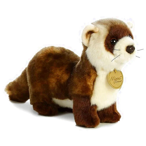 Aurora® Realistic Miyoni® Black Footed Ferret Stuffed Animal - Lifelike Details Make a Cherished Companion - Perfect for Decorating Bedrooms or Classrooms - Brown 10.5 Inches