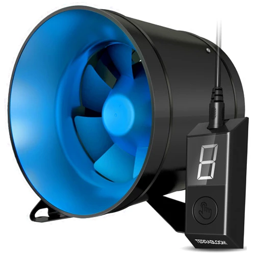 TerraBloom 6 Inch Quiet Grow Tent Fan - 0-100% Variable Speed Duct Fan with Eco-Friendly EC Motor, Premium Metal Casing, 40-75% Energy Efficient - For Large Spaces