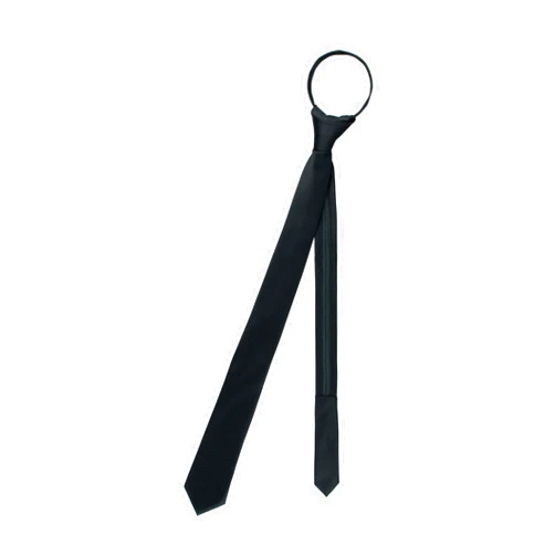 Vesuvio Napoli PreTied SKINNY Men's Neck Tie Solid Color Narrow Zipper Necktie