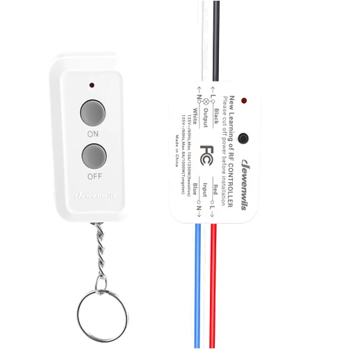 DEWENWILS Wireless Light Switch and Receiver Kit, No in-Wall Wiring Required, Remote Control Switch Lighting Fixture for Ceiling Lights, Fans, Lamps,100 Ft RF Range, Programmable