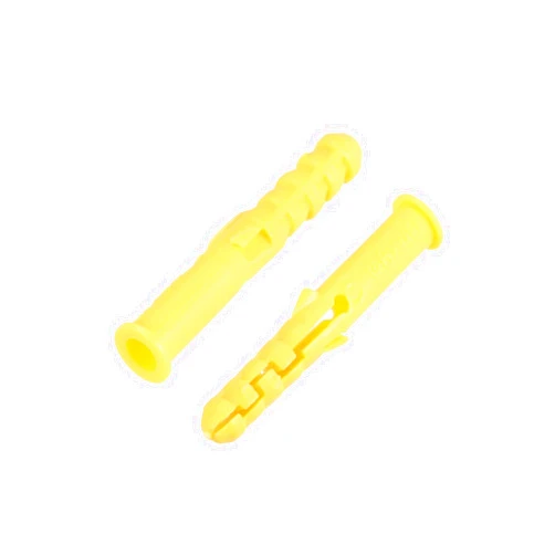 ZAANHA 100pcs 6mm x 40mm Plastic Expansion Pipe Column Concrete Anchor Wall Plug Yellow for Home Garden DIY Application, 202169