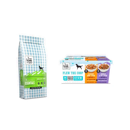 I and love and you Dry Dog Food Lamb + Bison - High Protein, Real Meat, Prebiotics + Probiotics, 11lb Bag + Wet Dog Food Flew The Coop Variety - Chicken + Turkey, Grain Free, Filler Free 13oz can, 6pk