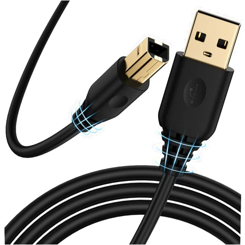 AILKIN 6FT USB Printer Cable, USB A to USB B 2.0 Extension Cable 6FT, High Speed Printer Cord to Computer, USB to Printer Cable for Canon, HP, Epson, Brother, Dell, Lexmark, Epson Printer USB B Cable-Black