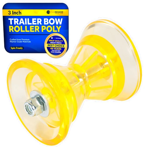 Five Oceans Boat Trailer Roller - Marine Boat Roller for Trailer, Clear Yellow Bow Boat Roller Poly