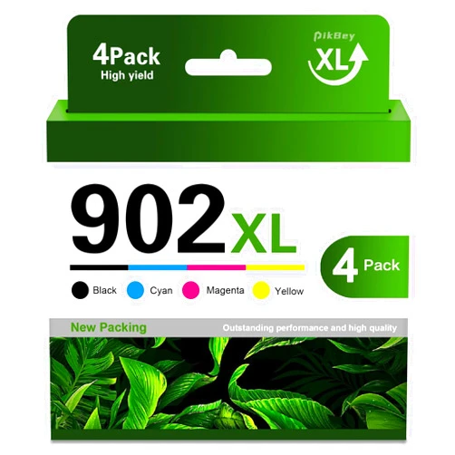 PikBey 902XL Ink Cartridges Combo Pack 4-Pack (Black/Cyan/Magenta/Yellow) Replacement for 902XL 902 OfficeJet Pro 6960 6968 6970 6971 6976 Printers