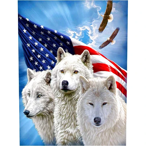 Amissz Diamond Art Painting Kits for Adults Animal，Wolf Diamond Art Kits for Adults，5D DIY Full Drill Diamond Art by Number 12 * 16inch